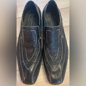 Giorgio Brutini G-Rock Black Loafers with Stitch Detail